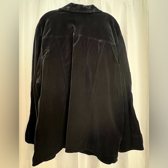 Avenue Blues Black Velvet Stretch Button-Up Jacket 26/28 - Picture 4 of 4